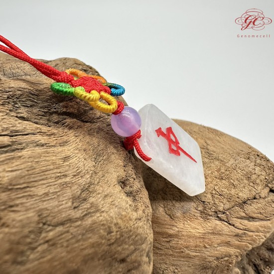  【肌容雪】天然緬甸A貨麻將刻字造型翡翠吊飾 編號1032