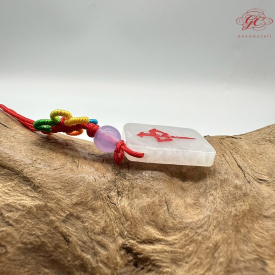  【肌容雪】天然緬甸A貨麻將刻字造型翡翠吊飾 編號1032