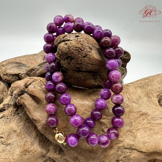 【肌容雪】天然美石皇家紫舒俱來珠鍊 編號B136