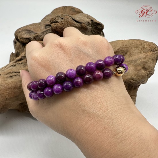 【肌容雪】天然美石皇家紫舒俱來珠鍊 編號B136