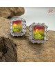 【肌容雪】紅黃綠寶石3件飾品/每件特價9999元 編號B140(戒指可調節,耳針,戒指)附收納盒