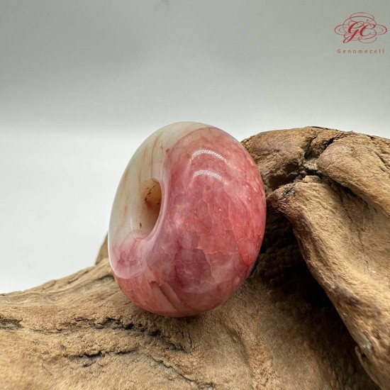 【肌容雪】天然美石雞血石紅紋千層平安扣吊飾 編號B146