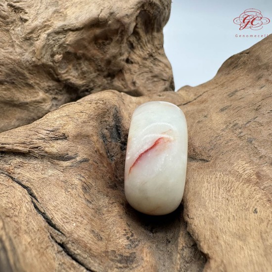 【肌容雪】天然美石雞血石紅紋千層平安扣吊飾 編號B146