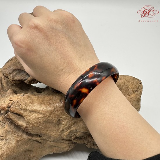 【肌容雪】天然美石玳瑁手鐲 編號B150(鐲圍59.4mm#18.5號)