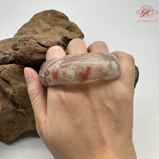 ★瑕疵特賣★【肌容雪】天然櫻花瑪瑙手鐲 編號B166(鐲圍60.3mm#19號)