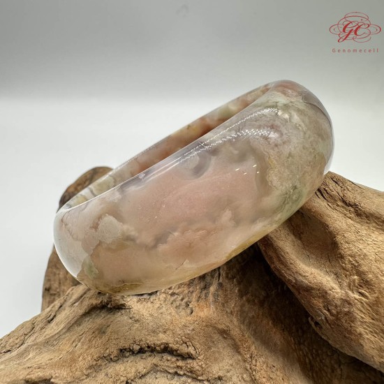 ★瑕疵特賣★【肌容雪】天然櫻花瑪瑙手鐲 編號B166(鐲圍60.3mm#19號)