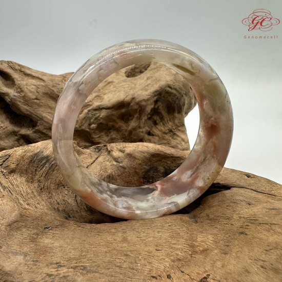 ★瑕疵特賣★【肌容雪】天然櫻花瑪瑙手鐲 編號B166(鐲圍60.3mm#19號)