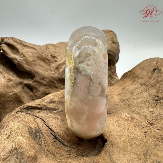 ★瑕疵特賣★【肌容雪】天然櫻花瑪瑙手鐲 編號B166(鐲圍60.3mm#19號)