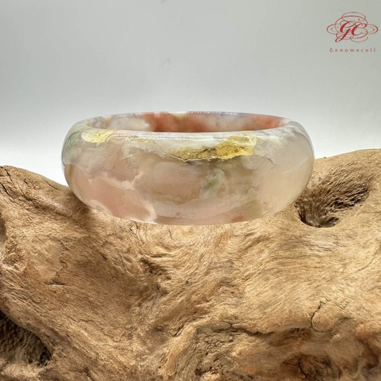 ★瑕疵特賣★【肌容雪】天然櫻花瑪瑙手鐲 編號B166(鐲圍60.3mm#19號)