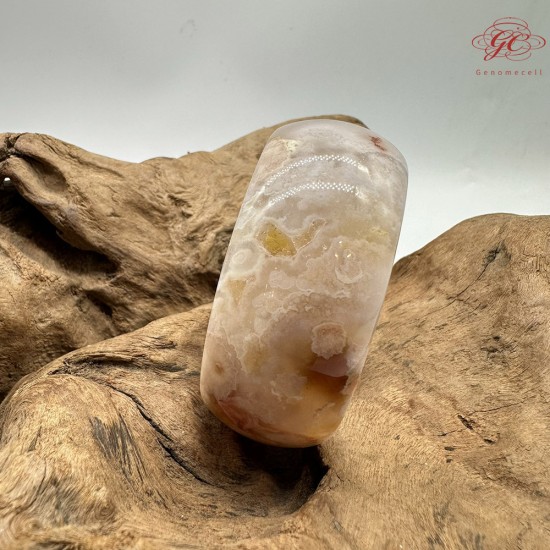 【肌容雪】天然美石焦糖色櫻花瑪瑙手鐲 編號B193(鐲圍57.5mm#18號)