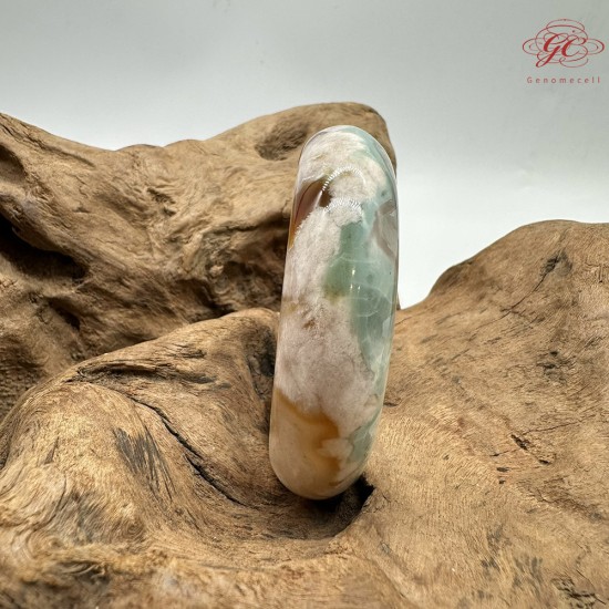 【肌容雪】天然美石蒂芬妮綠櫻花瑪瑙手鐲 編號B194(鐲圍56.1mm#17.5號)