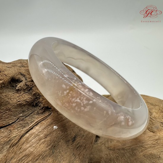 【肌容雪】天然美石櫻花瑪瑙手鐲 編號B196(鐲圍52.6mm#16.5號)