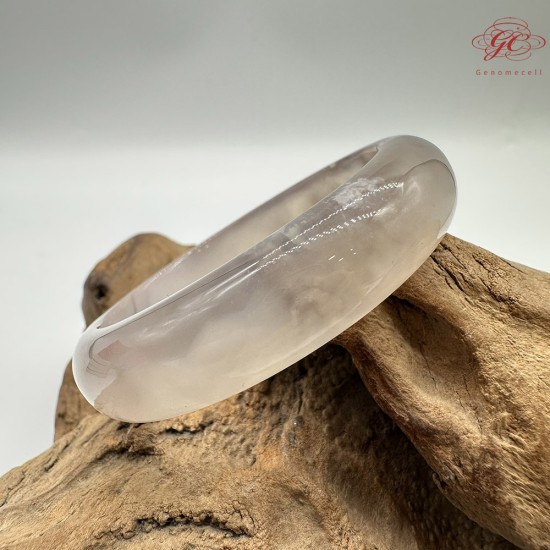 【肌容雪】天然美石櫻花瑪瑙手鐲 編號B196(鐲圍52.6mm#16.5號)