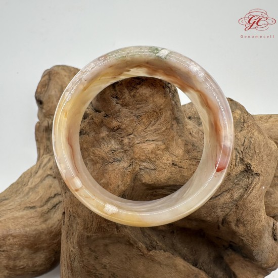 【肌容雪】天然美石櫻花瑪瑙手鐲 編號B197(鐲圍52.6mm#16.5號)