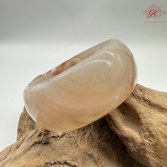 【肌容雪】天然美石櫻花瑪瑙手鐲 編號B197(鐲圍52.6mm#16.5號)