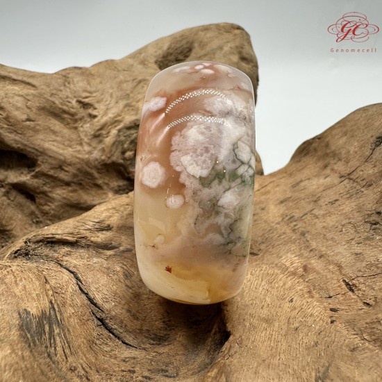 【肌容雪】天然美石櫻花瑪瑙手鐲 編號B197(鐲圍52.6mm#16.5號)