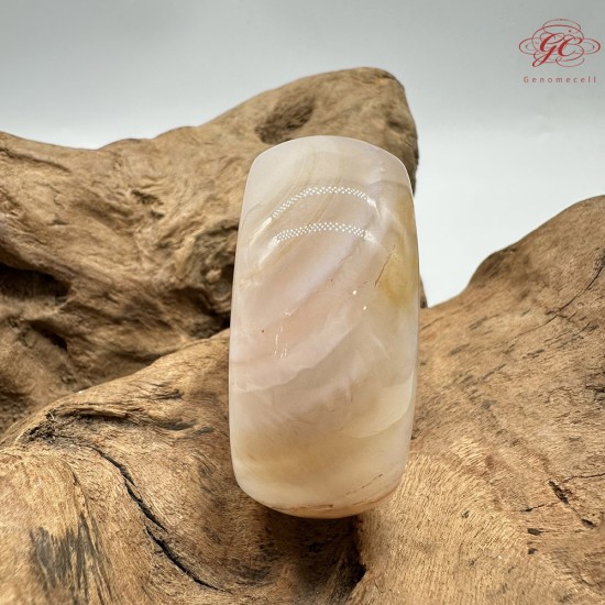 【肌容雪】天然美石櫻花瑪瑙手鐲 編號B197(鐲圍52.6mm#16.5號)