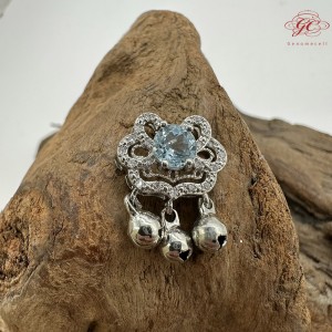 【肌容雪】天然美石藍水晶吊墜 編號B205