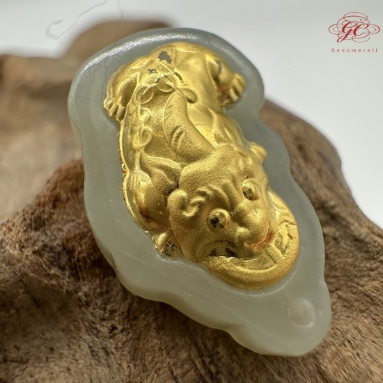 【肌容雪】天然美石和田玉貔貅造型吊墜 編號B206