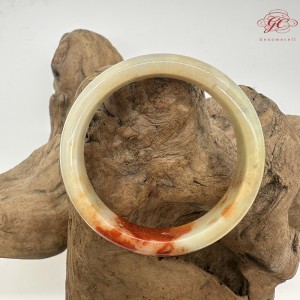 【肌容雪】天然美石紅塵緣胖圓條平安鐲 編號B209(鐲圍57.1mm#18號)附收納盒