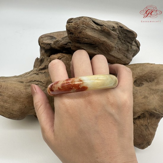 【肌容雪】天然美石紅塵緣胖圓條平安鐲 編號B209(鐲圍57.1mm#18號)附收納盒 【肌容雪】天然美石紅塵緣胖圓條平安鐲 編號B209(鐲圍57.1mm#18號)附收納盒