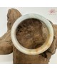 【肌容雪】天然美石淡黃青綠晨曦薄霧胖圓條平安鐲 編號B210(鐲圍57.3mm#18號)附收納盒 【肌容雪】天然美石淡黃青綠晨曦薄霧胖圓條平安鐲 編號B210(鐲圍57.3mm#18號)附收納盒