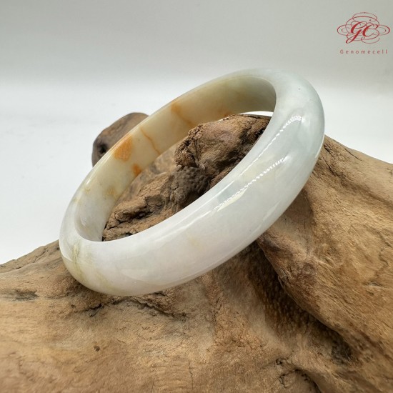 【肌容雪】天然美石淡黃青綠晨曦薄霧胖圓條平安鐲 編號B210(鐲圍57.3mm#18號)附收納盒 【肌容雪】天然美石淡黃青綠晨曦薄霧胖圓條平安鐲 編號B210(鐲圍57.3mm#18號)附收納盒
