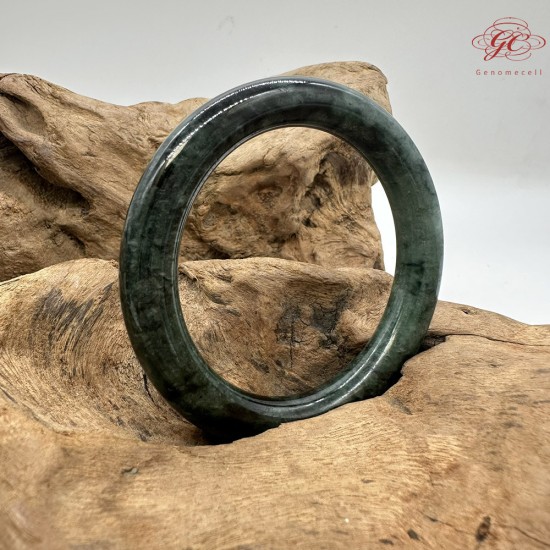 【肌容雪】天然美石深山墨翠圓條手鐲 編號B211(鐲圍56.8mm#18號)附收納盒 【肌容雪】天然美石深山墨翠圓條手鐲 編號B211(鐲圍56.8mm#18號)附收納盒