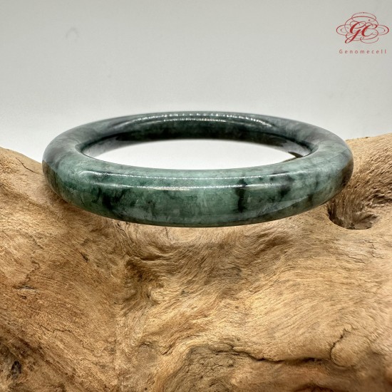 【肌容雪】天然美石深山墨翠圓條手鐲 編號B211(鐲圍56.8mm#18號)附收納盒 【肌容雪】天然美石深山墨翠圓條手鐲 編號B211(鐲圍56.8mm#18號)附收納盒