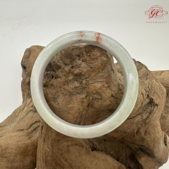 【肌容雪】天然三彩金紋美石胖圓條平安鐲 編號B212(鐲圍58.9mm#18.5號)附收納盒