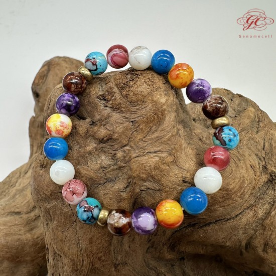 ★超殺特惠★【肌容雪】天然美石旋玉瑤珠宇宙多彩手串 編號B223 ★超殺特惠★【肌容雪】天然美石旋玉瑤珠宇宙多彩手串 編號B223