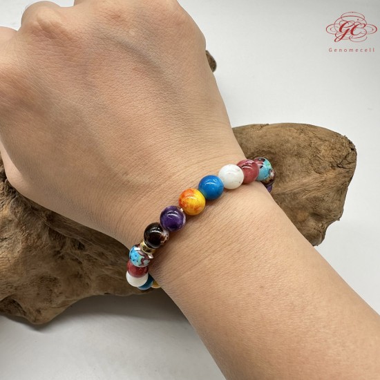 ★超殺特惠★【肌容雪】天然美石旋玉瑤珠宇宙多彩手串 編號B223 ★超殺特惠★【肌容雪】天然美石旋玉瑤珠宇宙多彩手串 編號B223