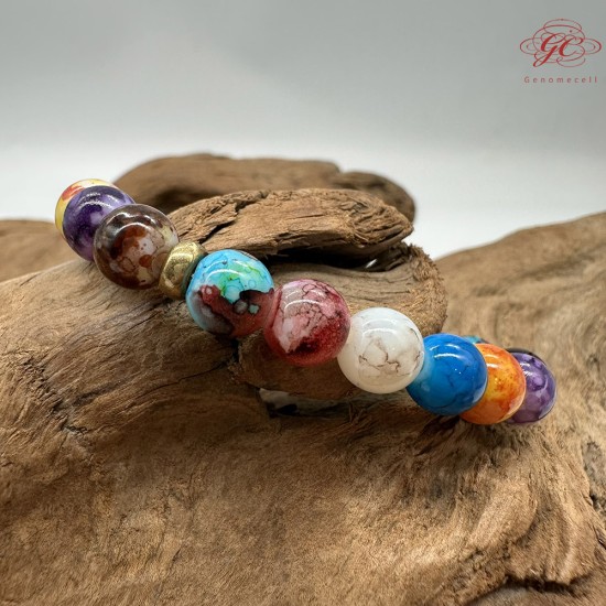 ★超殺特惠★【肌容雪】天然美石旋玉瑤珠宇宙多彩手串 編號B223 ★超殺特惠★【肌容雪】天然美石旋玉瑤珠宇宙多彩手串 編號B223