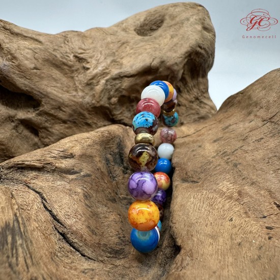 ★超殺特惠★【肌容雪】天然美石旋玉瑤珠宇宙多彩手串 編號B223 ★超殺特惠★【肌容雪】天然美石旋玉瑤珠宇宙多彩手串 編號B223