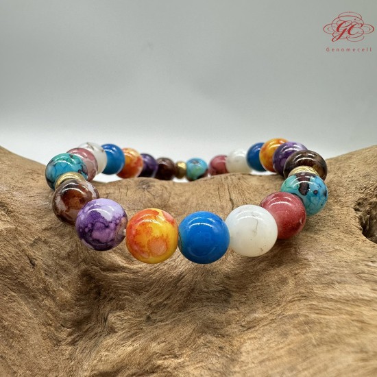 ★超殺特惠★【肌容雪】天然美石旋玉瑤珠宇宙多彩手串 編號B223 ★超殺特惠★【肌容雪】天然美石旋玉瑤珠宇宙多彩手串 編號B223