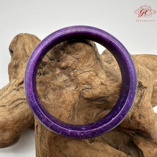 【肌容雪】天然美石琁玉瑤珠紫色平安鐲 編號B224(鐲圍60.5mm#19號)