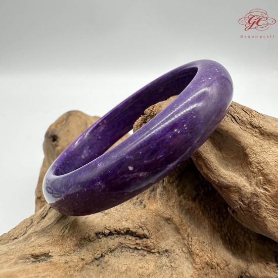 【肌容雪】天然美石琁玉瑤珠紫色平安鐲 編號B224(鐲圍60.5mm#19號)