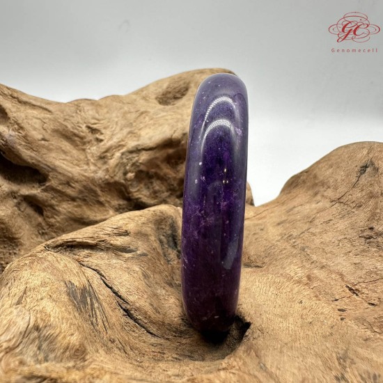 【肌容雪】天然美石琁玉瑤珠紫色平安鐲 編號B224(鐲圍60.5mm#19號)