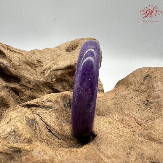 【肌容雪】天然美石琁玉瑤珠紫色平安鐲 編號B224(鐲圍60.5mm#19號)