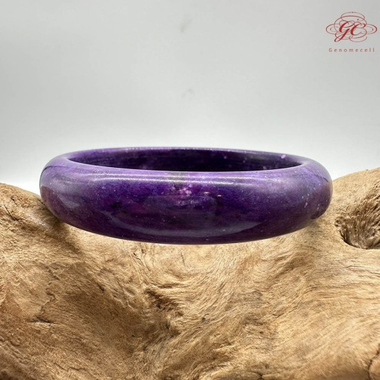 【肌容雪】天然美石琁玉瑤珠紫色平安鐲 編號B224(鐲圍60.5mm#19號)