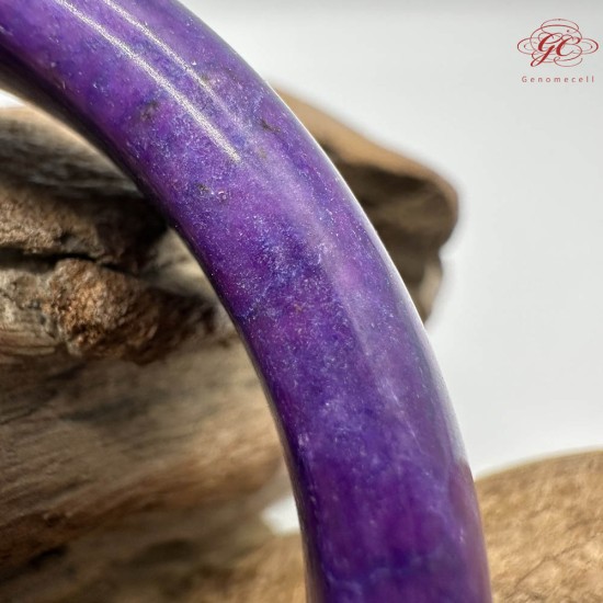 【肌容雪】天然美石琁玉瑤珠紫色平安鐲 編號B224(鐲圍60.5mm#19號)