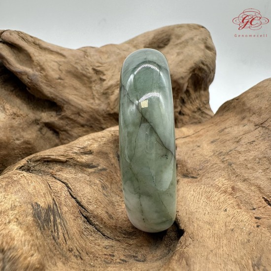 【肌容雪】天然美石糯種綠飄花平安鐲 編號B226(鐲圍50.2mm#16號) 【肌容雪】天然美石糯種綠飄花平安鐲 編號B226(鐲圍50.2mm#16號)
