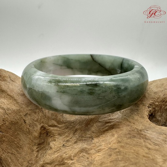 【肌容雪】天然美石糯種綠飄花平安鐲 編號B226(鐲圍50.2mm#16號) 【肌容雪】天然美石糯種綠飄花平安鐲 編號B226(鐲圍50.2mm#16號)