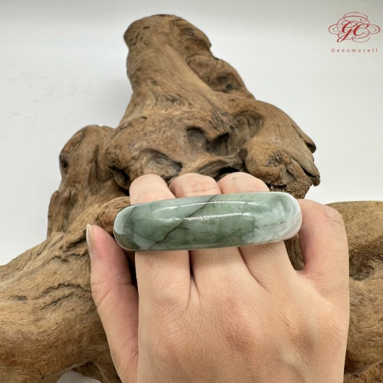 【肌容雪】天然美石糯種綠飄花平安鐲 編號B226(鐲圍50.2mm#16號) 【肌容雪】天然美石糯種綠飄花平安鐲 編號B226(鐲圍50.2mm#16號)