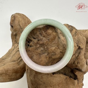 【肌容雪】天然美石春彩雙色平安鐲 編號B227(鐲圍56.7mm#18號)
