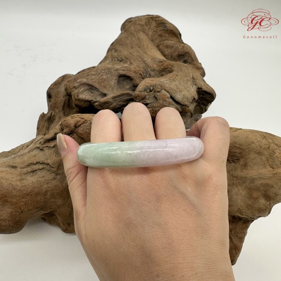 【肌容雪】天然美石春彩雙色平安鐲 編號B227(鐲圍56.7mm#18號) 【肌容雪】天然美石春彩雙色平安鐲 編號B227(鐲圍56.7mm#18號)