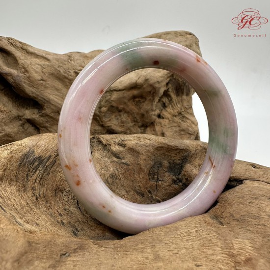 【肌容雪】天然美石春彩灑金圓條手鐲 編號B235(鐲圍54.2mm#17號) 【肌容雪】天然美石春彩灑金圓條手鐲 編號B235(鐲圍54.2mm#17號)