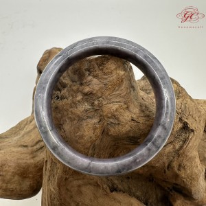 【肌容雪】天然美石濃紫烏雞平安鐲 編號B236(鐲圍58.6mm#18.5號)