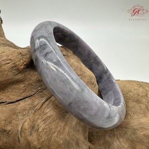 【肌容雪】天然美石濃紫烏雞平安鐲 編號B236(鐲圍58.6mm#18.5號)