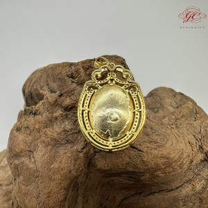 【肌容雪】天然美石琥珀雙層鑽環吊墜 編號B241